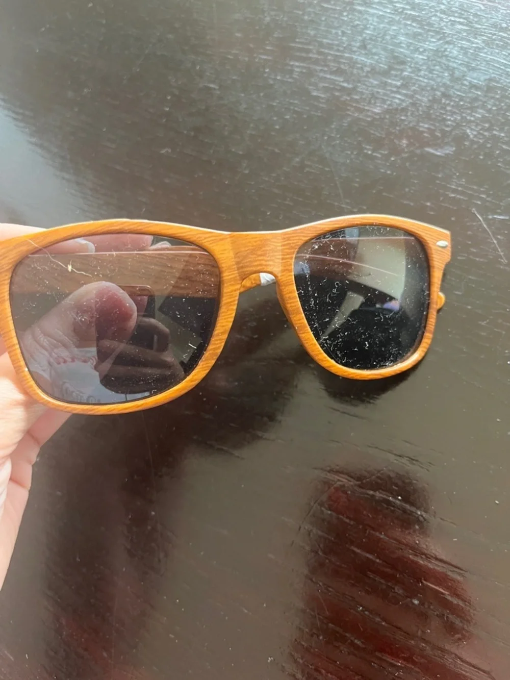 Tito’s Brown Wood-Effect Men's Sunglasses - Classic Wayfarer